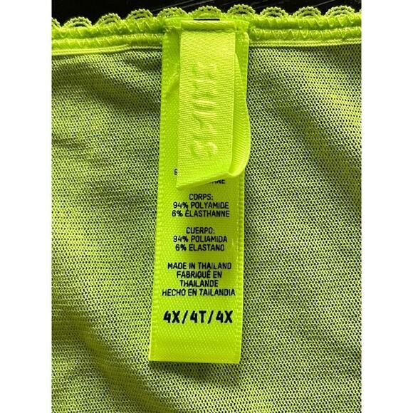 SKIMS Summer Mesh Cropped Top Tie Front Swim Cover Up in Highlighter 4X NEW - Picture 6 of 7